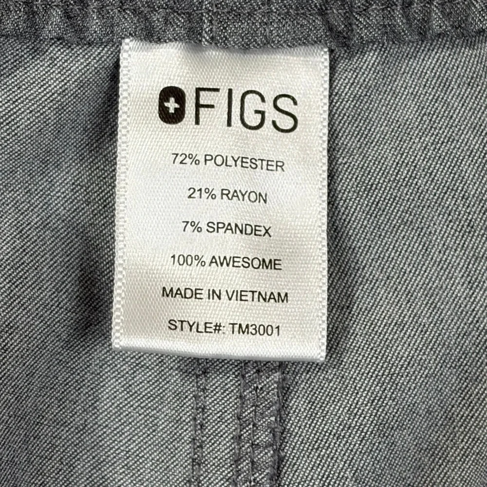 FIGS Technical Collection Scrub Pants Charcoal‎ Grey Cargo Drawstring XL